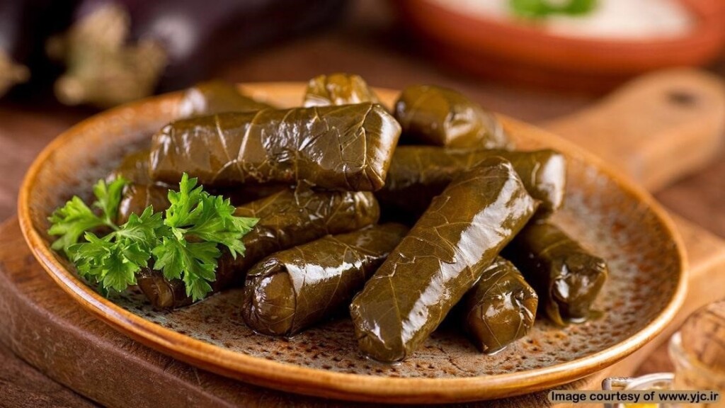 Dolmeh Barg-e mo or Stuffed Grape Leaves