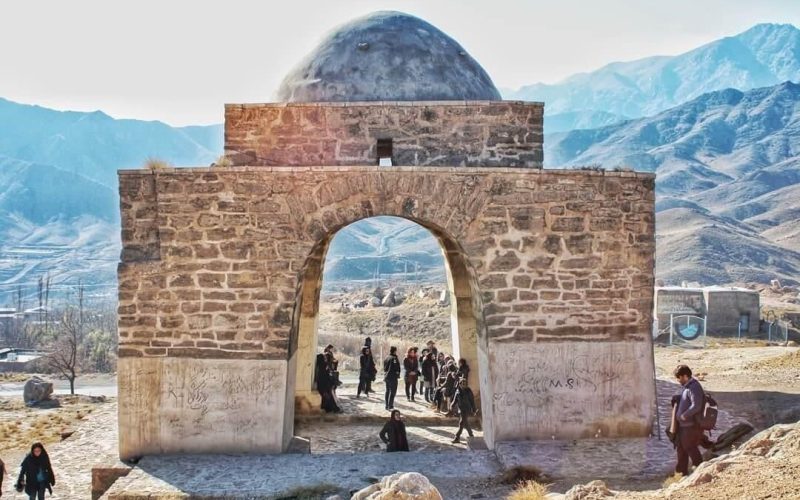 Visitors in Niasar fire temple near Kashan