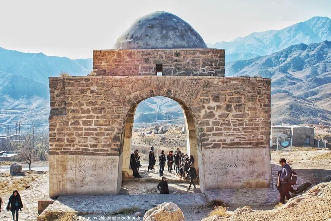 Visitors in Niasar fire temple near Kashan