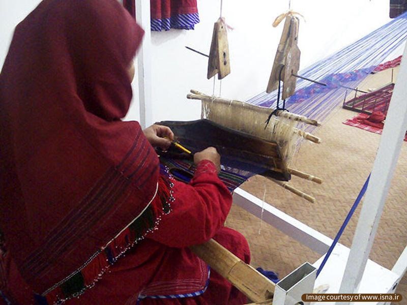 traditional silk weaving in Bandar-e Torkman