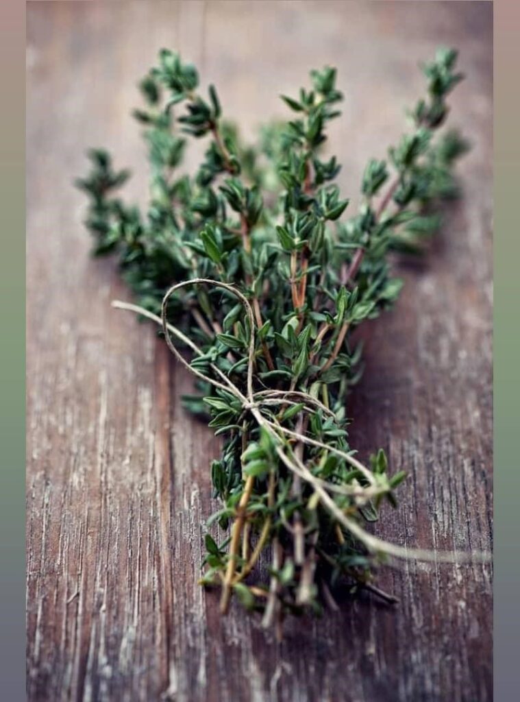 What do you know about the reason behind the use of thyme in Iranian food recipes?