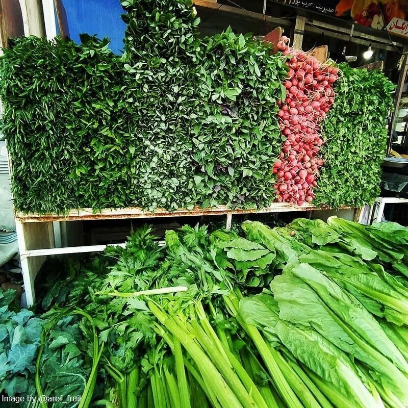 Cheap raw vegetables in Iranian markets