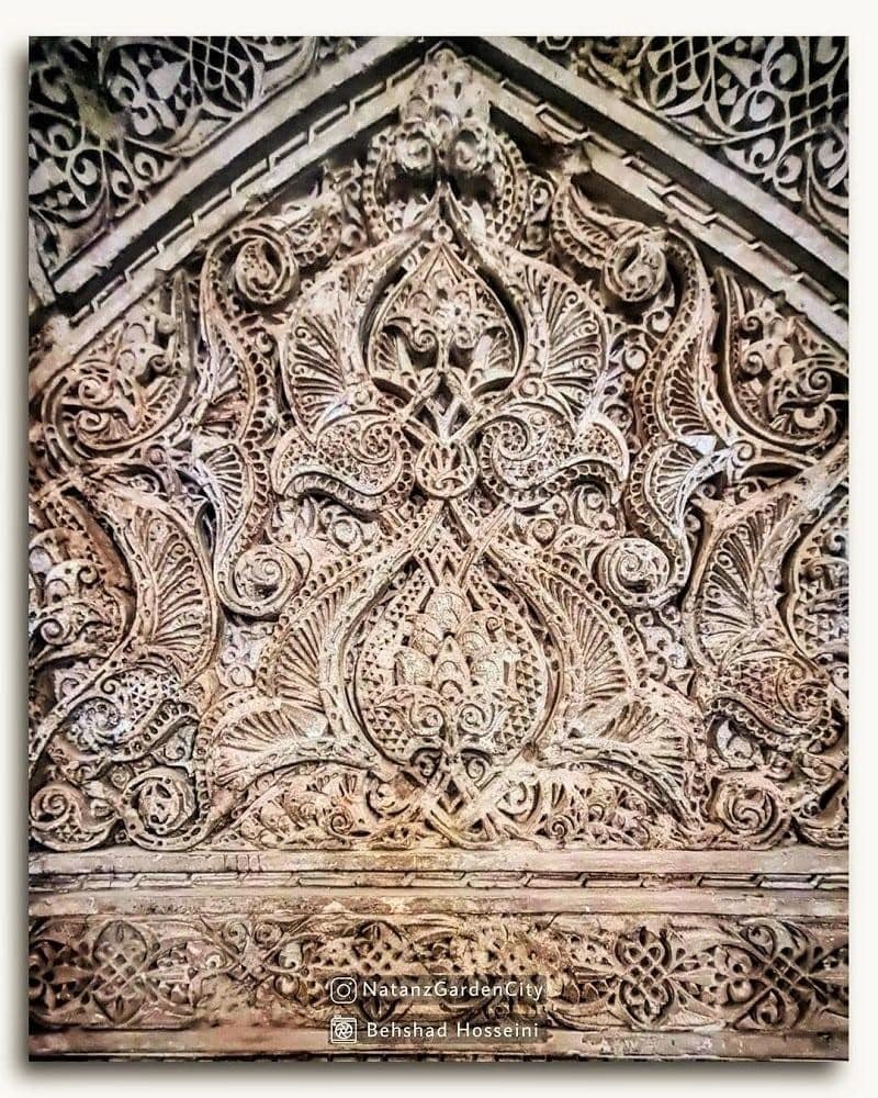 Plasterwork decorations of mihrabs in Natanz Mir Mosque