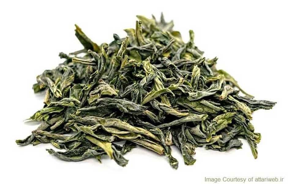 Dried green tea leaves with many medicinal properties