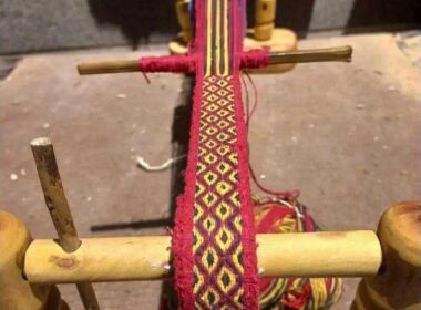 traditional band weaving device in Iran