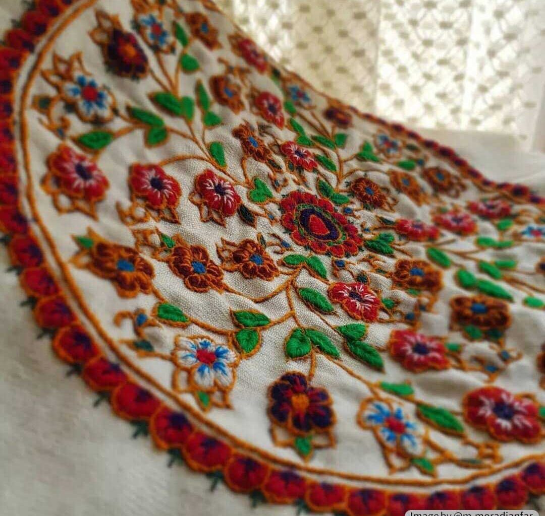 Getting to know the beautiful art of Pateh Douzi embroidery in Iran