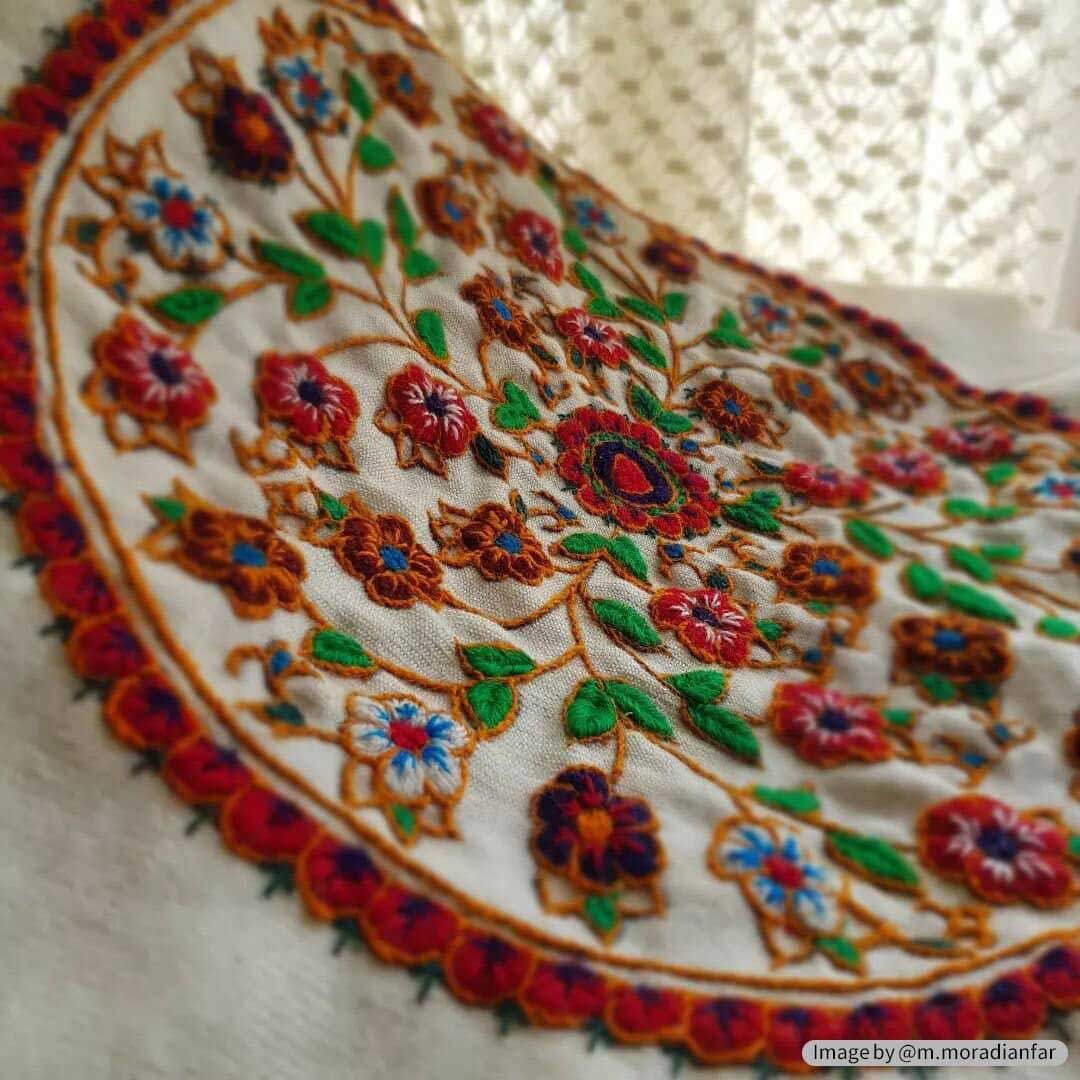 Getting to know the beautiful art of Pateh Douzi embroidery in Iran