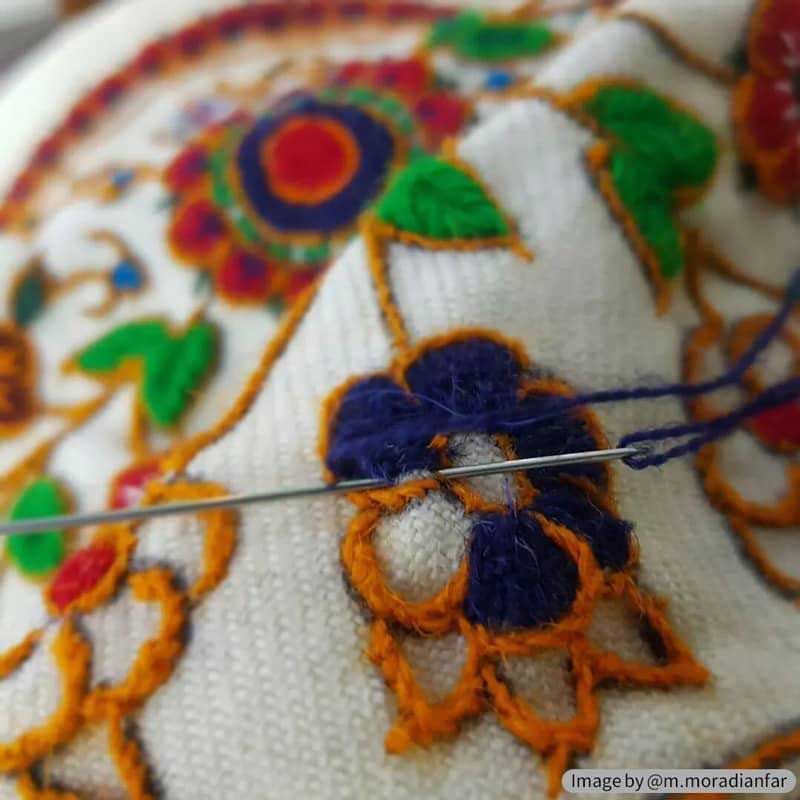 Beautiful design of embroidery art and Pateh Doozi in Iran