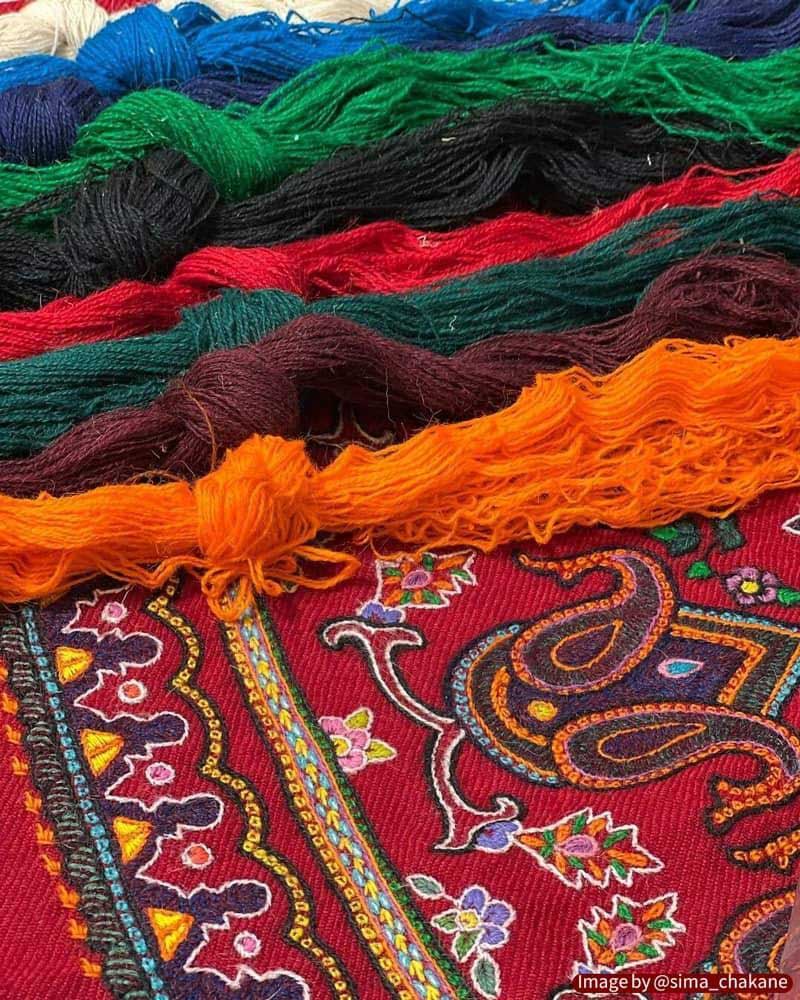 Unique thread colors for Pateh Douzi embroidery art