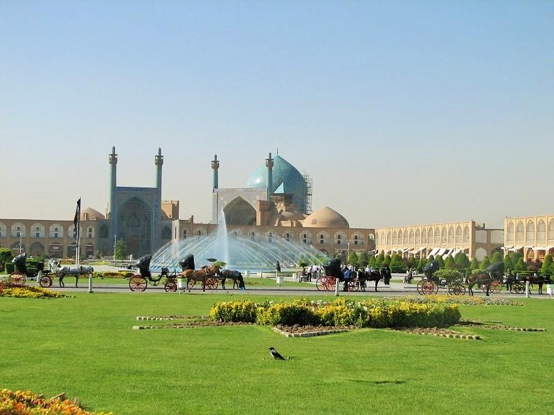 View of Imam Khomeini Mosque in Isfahan from Naqsh-e Jahan square