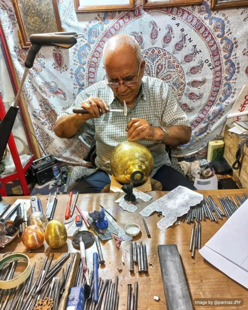 A look at the history and tools of toreutics art in Iran