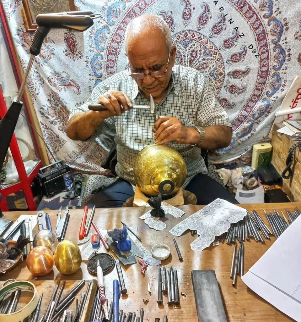 A look at the history and tools of toreutics art in Iran