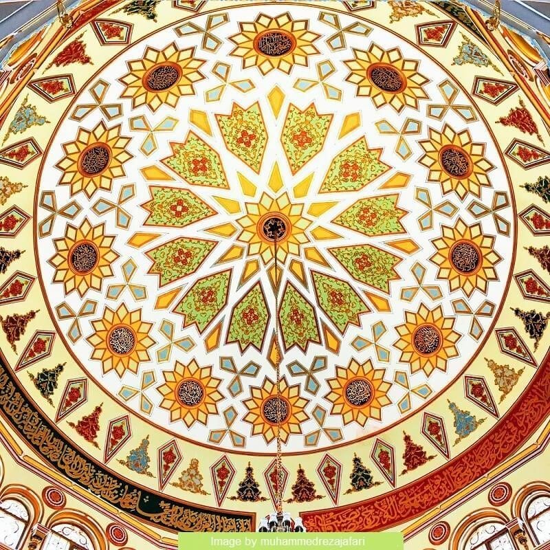 Ceiling decorations of Shafei Jameh Mosque