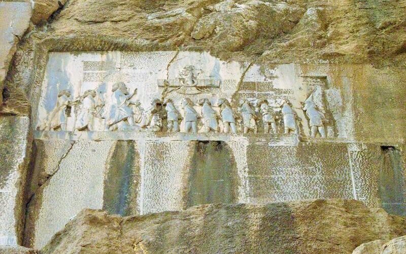 Darius bas-relief in Bisotun UNESCO World Heritage site