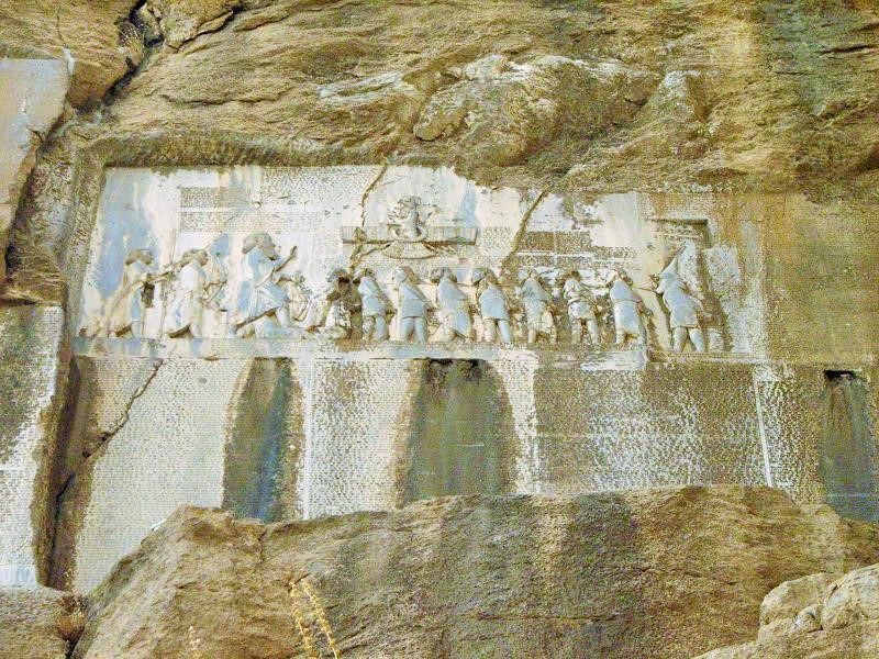 Darius bas-relief in Bisotun UNESCO World Heritage site