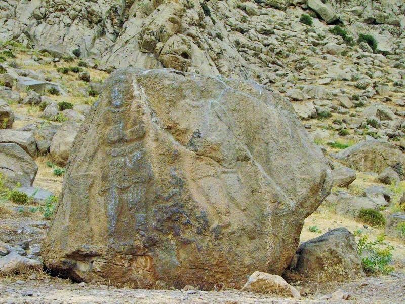 The bas-relief of Gotarzes II and the relief of Mehrdad II in the historical area of Bisotun
