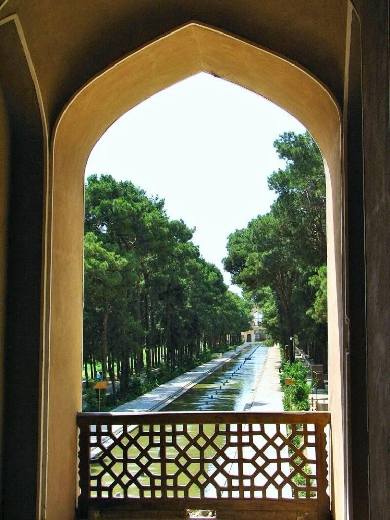 Rectangular pool inside the Dowlat Abad garden