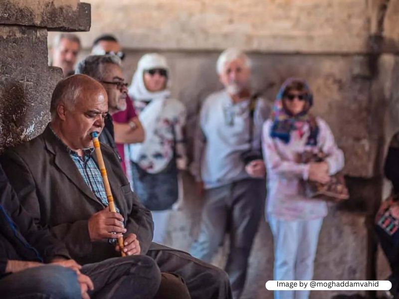 A man Playing Ney in Isfahan