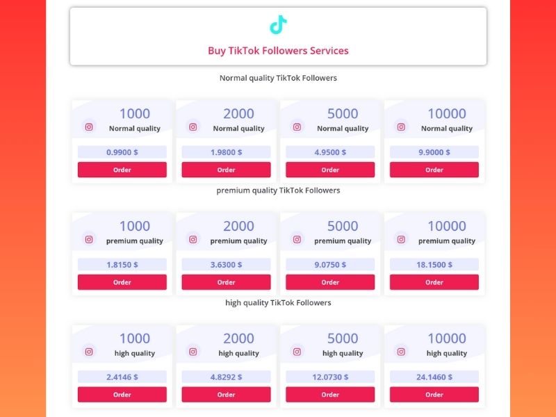 TikTok Followers Price